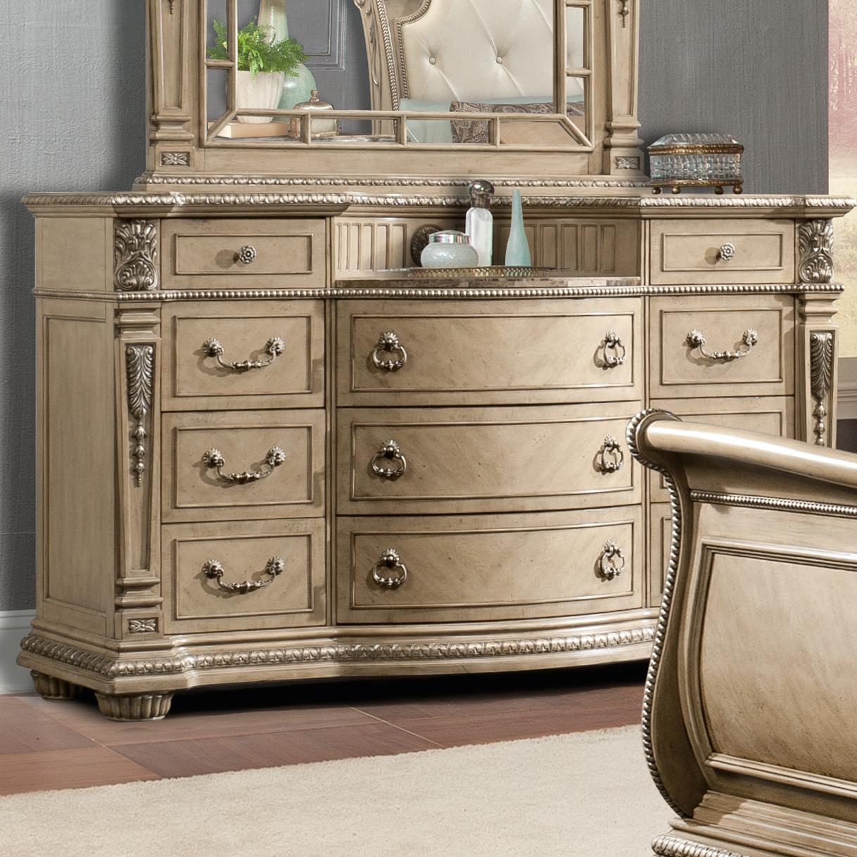 Holland House Monaco Traditional Bow Front Dresser with Eleven Drawers